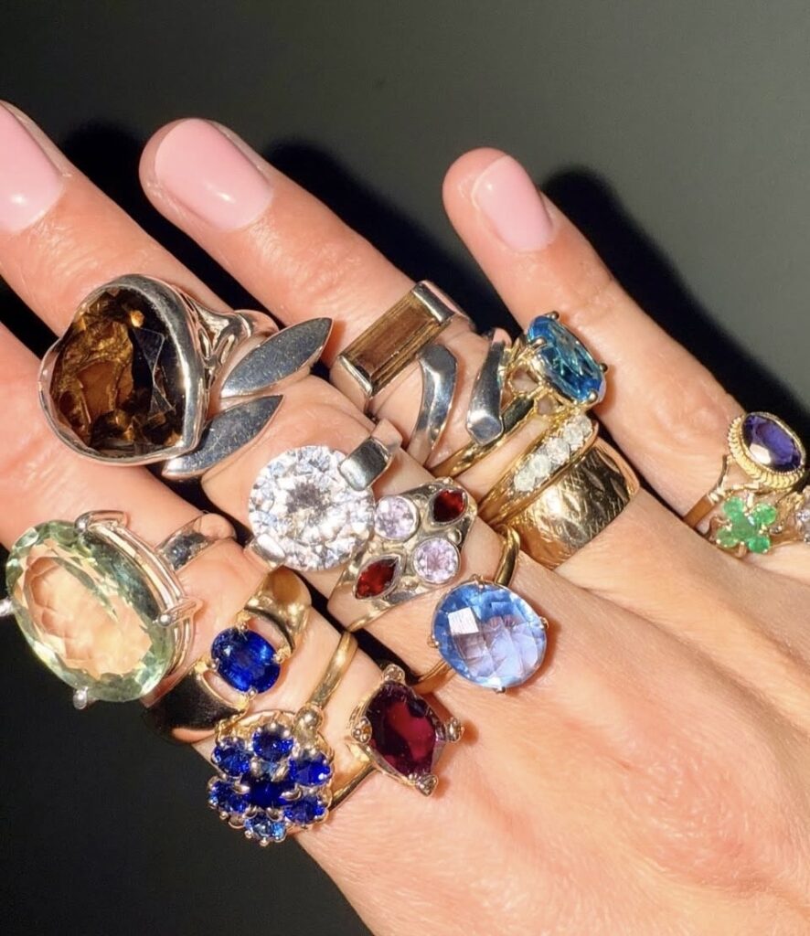 NMRK Jewellery Rings with stones on finger